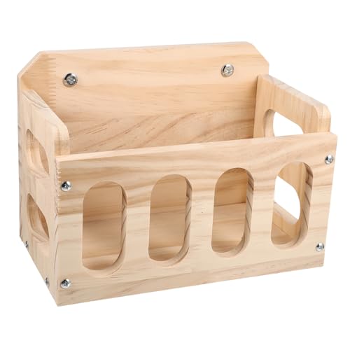 Alasum Holz Futterhalter für Kaninchen und Zwergkaninchen Stabiler Holzständer mit Hohlraum Verhindert Futterverschwendung Einfache Installation für Heu und Grünfutter im Käfig Geeignet von Alasum
