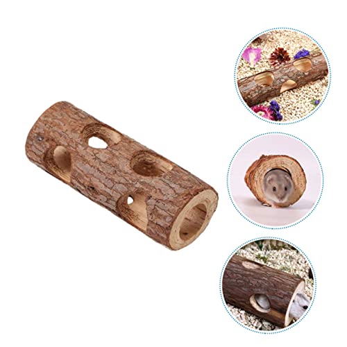 Alasum Holz Hamster Tunnel Naturholz Kleintier Versteck für Hamster Meerschweinchen und Ratten Langlebig Geruchlos Platzsparend Kauspielzeug und Verstecktunnel von Alasum