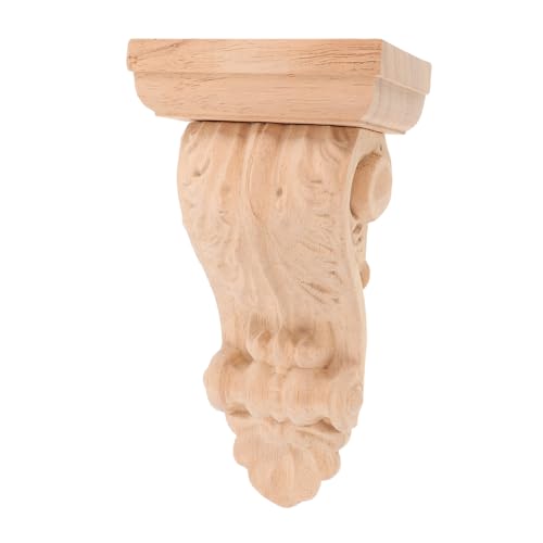Alasum Holzsäulen Applikation Geschnitzt Europäisches Design Massivholz Konsolen für Möbel und Wanddeko Kunstvoll Verzierte Eckverzierungen Einfache Anbringung Langlebige Holzornamente von Alasum
