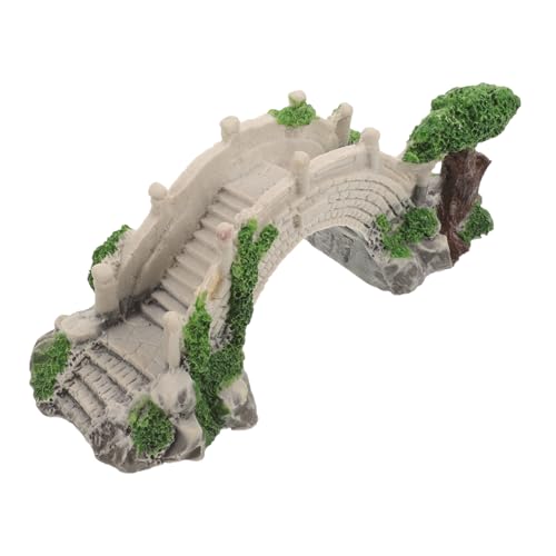 Alasum Miniatur Gartenteich Brücke Deko Aquarium Ornament Mehrzweck Mini DIY Bonsai Landschaftsbrücke für Innen Außen Terrasse Balkon Fish Tank Dekoration von Alasum