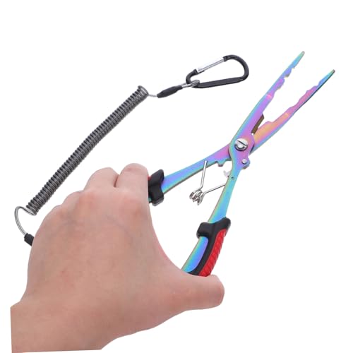 Alasum Multifunktionale Angelzange aus Verschleißfestem Edelstahl mit Langem Mund Hakenentferner und Schnurtrenner Inkl Abnehmbarem Sicherheitsband und Tasche Geeignet für Süß Alasum Multifunktionale Angelzange aus Verschleißfestem Edelstahl mit Langem Mund Hakenentferner und Schnurtrenner Inkl Abnehmbarem Sicherheitsband und Tasche Geeignet für Süß von Alasum