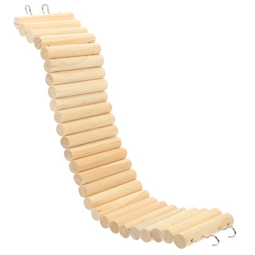 Alasum Multifunktionale Hamsterleiter aus Natürlichem Holz Sicheres Kletterspielzeug für Hamster und Chinchillas Käfigzubehör Fördert Bewegung Balance und Stressabbau Lang Breit von Alasum