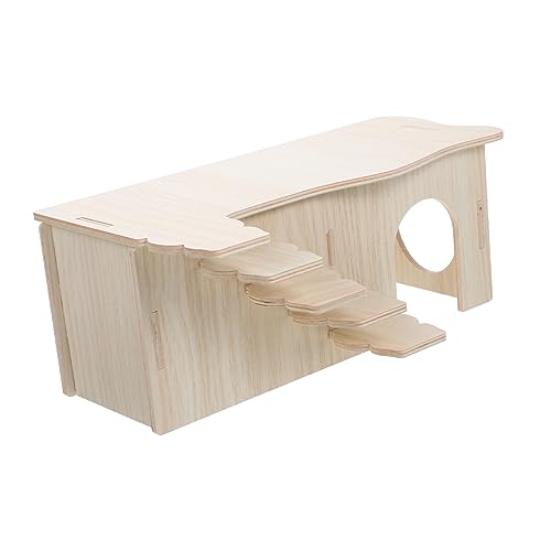 Alasum Multifunktionales Hamsterhaus aus Holz Mehrkammer Hideout für Zwerghamster Kauspielzeug und Schlafnest für Training und Unterhaltung von Kleintieren von Alasum