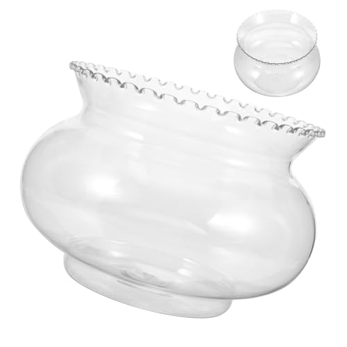 Alasum Multifunktionales Transparentes Desktop Aquarium Bruchsicheres Fischglas für Goldfische und Betta Dekoratives Büro-Accessoire Originelles Kleines Fischbecken und Pflanzgefäß von Alasum
