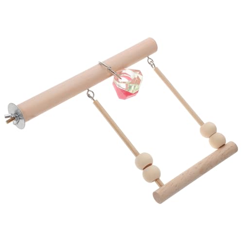 Alasum Natürliche Vogelschaukel aus Holz Bissfestes Papageienspielzeug Verschleißfestes Kauspielzeug mit Rundem Design Dekoratives Vogelzubehör für Kleine und Große Papageien Fördert von Alasum