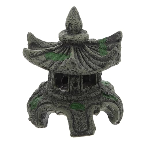 Alasum Resin Aquarium Dekoration Chinesischer Pavillon Höhle Fisch Versteck Ornament für Aquarienlandschaft Sicher Langlebig Realistisch von Alasum
