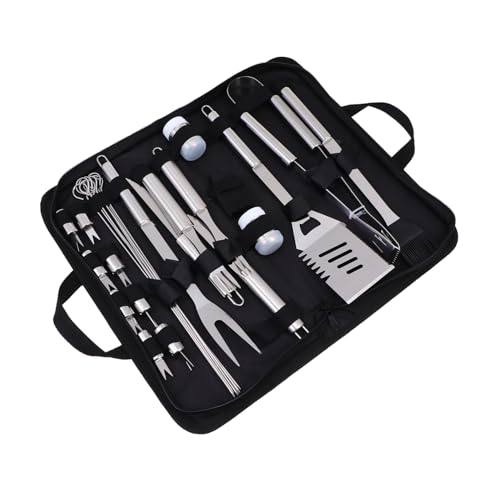 Alasum Teiliges BBQ Grillbesteck aus Edelstahl mit Tragetasche Hitzebeständige Grillzange und Pinsel Vielseitiges Grillzubehör für Outdoor Camping Garten und Barbecue Fans Alasum Teiliges BBQ Grillbesteck aus Edelstahl mit Tragetasche Hitzebeständige Grillzange und Pinsel Vielseitiges Grillzubehör für Outdoor Camping Garten und Barbecue Fans von Alasum