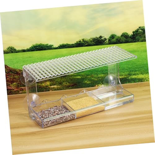 Alasum Transparenter Fenster Vogelfutterspender mit Saugnäpfen Wetterfeste Futterstation für Wildvögel Robustes Design Einfache für Vogelbeobachtung im Garten von Alasum