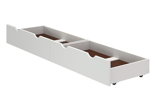 Unterbett-Schubladen auf Rädern, für Schlafzimmer, Kommode, Organizer, Regal, 2 Stück, perfekt für kleine Räume und zur Aufbewahrung von Kleidung, 24,8 cm hoch, funktioniert mit allen 24,8 cm und von Alaterre Furniture