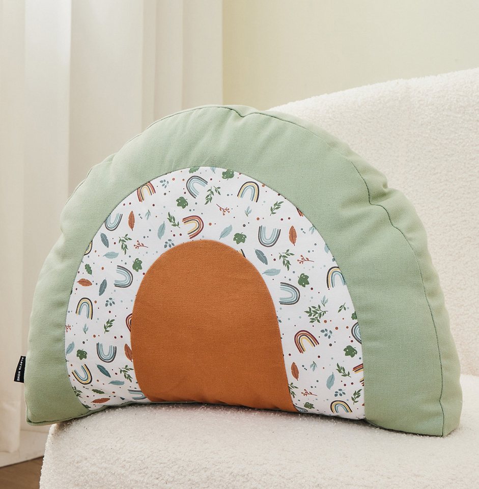 Alavya Home® Dekokissen Kinderkissen Regenbogen - D40 cm I Kuschelkissen Flauschig mit Füllung, Kinderkissen Zierkissen für Babyzimmer Kinderzimmer Deko - 40 x 30 cm von Alavya Home®