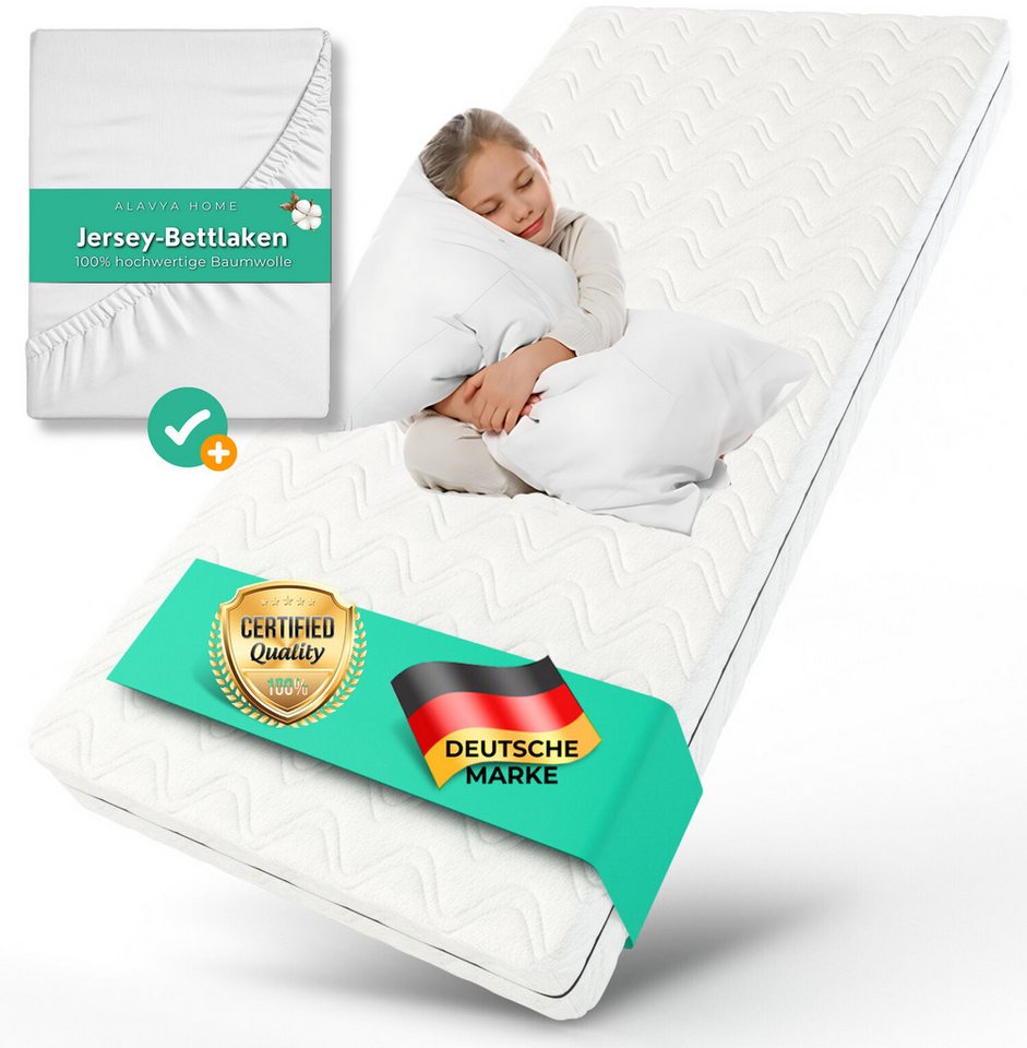 Jugendmatratze Kinder- und Jugendmatratze (AQUA Premium), Alavya Home®, 10 cm hoch, Kindermatratze 80x180 cm waschbarem Bezug optional mit Spannbettlaken von Alavya Home®