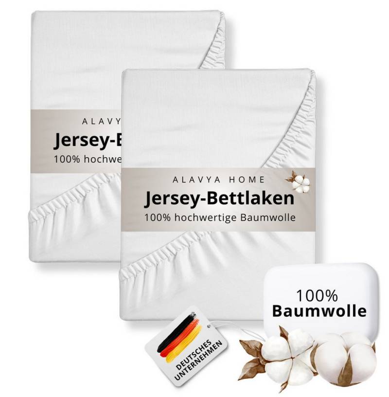 Alavya Home® Spannbettlaken Premium Jersey-Bettlaken mit Rundumgummizug, (2 Stück), Baumwolle 100% Kinderbett Spannbetttuch Baby Bettlaken Jersey von Alavya Home®