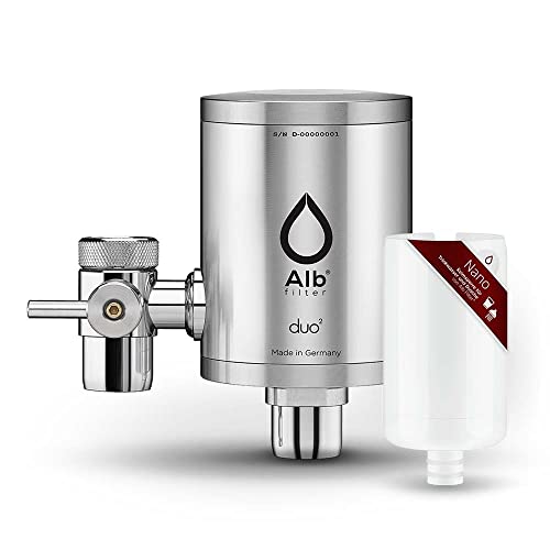 Alb Filter® Duo Nano Trinkwasserfilter | Armatur Anschluss | Gegen Mikrokeime wie E. coli, Legionellen uvm. | Set mit Gehäuse und Kartusche | Made in Germany Edelstahl ohne Vorfilter von Alb Filter