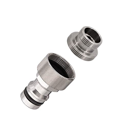 Alb Filter® Hahnverbinder Edelstahl M22 IG inkl. Adapter M16,5 AG. Schlauchanschluss Wasserhahn, Gartenschlauch Anschluss von Alb Filter