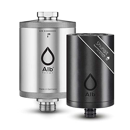 Alb Filter® Shungit Duschfilter für gesunde Haut & Haare Edelstahl Natur von Alb Filter