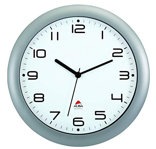 ALBA Reloj de Pared Archivo 2000 HORNEW M Analógico Ø 30 cm Blanco Gris Redondo LAUTLOSE Uhr, Grau von ALBA