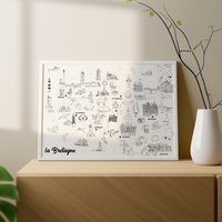 Bretagne - Poster Oder Malvorlage A3/50x70 Papier von AlbaneHshop