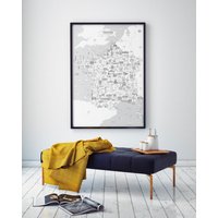 Poster Von Frankreich Zum Ausmalen - 50x70cm Papier von AlbaneHshop