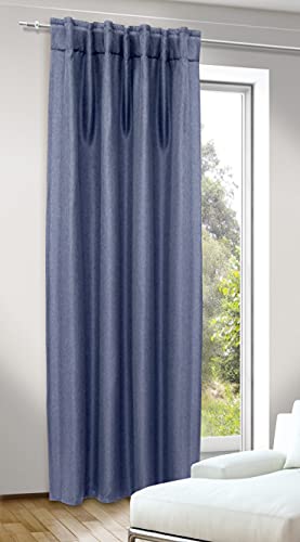 Albani Deko-Schal mit Gardinenband und verdeckten Schlaufen-DimOut/Jolie Jeansblau / 245x135 cm, 245x135cm von Albani