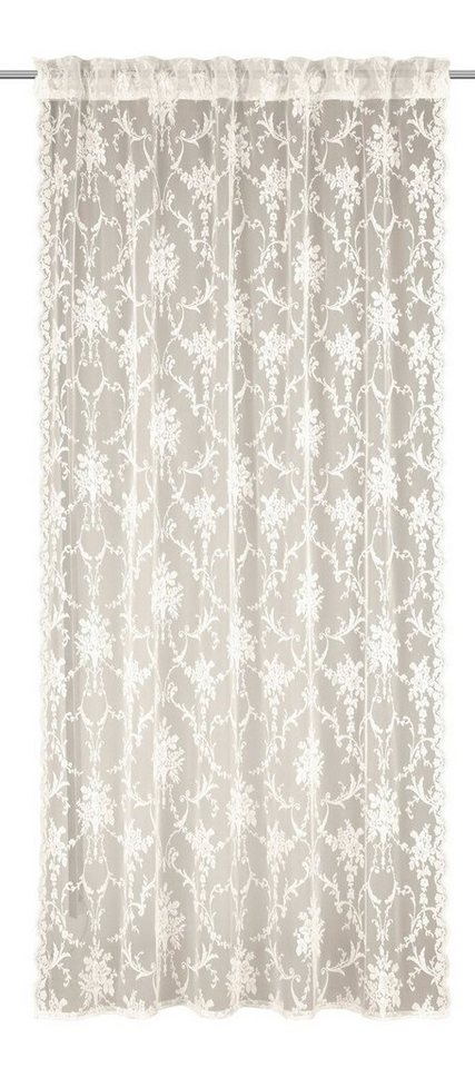 Vorhang Verdeckter Schlaufenschal FANCY, 140 x 245 cm, Albani, verdeckte Schlaufen, halbtransparent, Polyester, Beige, mit Blumenmuster von Albani