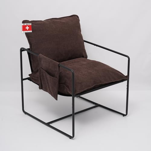 Albatros Designer Vintage Sessel Breston, hochwertiger Stoff Bezug in Braun, Relaxsessel Loungesessel für Wohnzimmer, Schlafzimmer oder als Fernsehsessel von Albatros International
