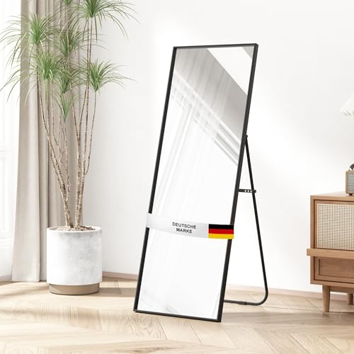 Albatros Ganzkörperspiegel – Rechteckig Spiegel mit schwarzem Rahmen - Standspiegel oder großer Wandspiegel im modernen Design, 140 x 50 cm groß – hochwertiges und nachhaltiges Glas von Albatros International