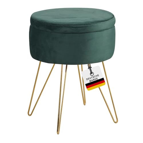 Albatros Hocker Cannes Mit Stauraum – Sitzhocker, Modernes Design, Edler Samt-Bezug – Sitztruhe Oder Sitzbank – Optimal Als Fußhocker Oder Hocker Schminktisch, Grün Albatros Hocker Cannes Mit Stauraum – Sitzhocker, Modernes Design, Edler Samt-Bezug – Sitztruhe Oder Sitzbank – Optimal Als Fußhocker Oder Hocker Schminktisch, Grün von Albatros International