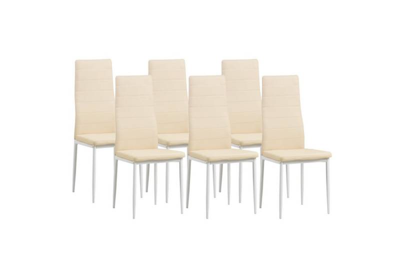 Albatros International Esszimmerstuhl Albatros Esszimmerestuhl Küchenstuhl MILANO, Kunstleder Bezug (6er Set, Beige), edles Italienisches Design, Polsterstuhl, hohe Belastbarkeit, Modern von Albatros International