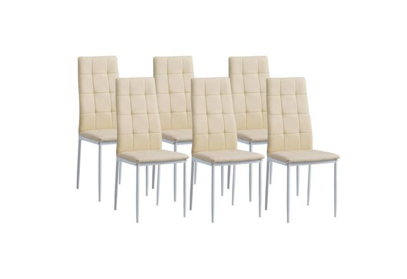 Albatros International Esszimmerstuhl Esszimmerstühle RIMINI 6er SET BeigeEdles Design Kunstleder (6er Set, Beige), edles Italienisches Design, Polsterstuhl, hohe Belastbarkeit, Modern von Albatros International