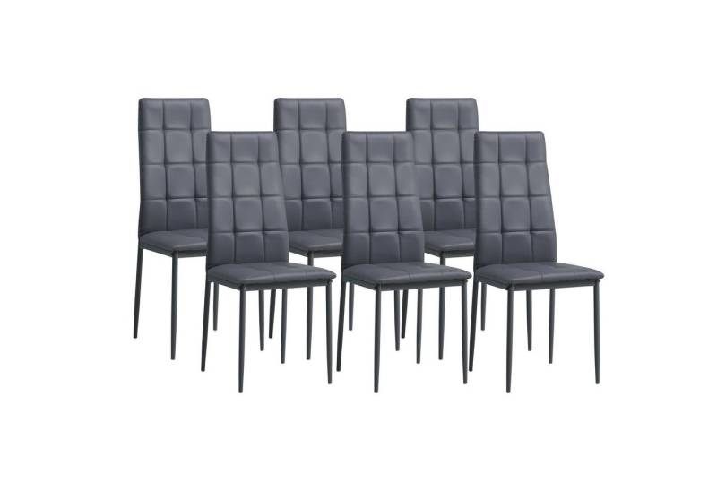 Albatros International Esszimmerstuhl Esszimmerstühle RIMINI 6er SET Grau Edles Design Kunstleder (6er Set, Grau), edles Italienisches Design, Polsterstuhl, hohe Belastbarkeit, Modern von Albatros International