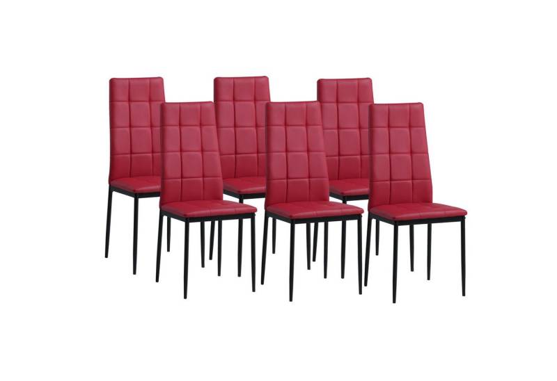 Albatros International Esszimmerstuhl Esszimmerstühle RIMINI 6er SET Rot Edles Design Kunstleder (6er Set, Rot), edles Italienisches Design, Polsterstuhl, hohe Belastbarkeit, Modern von Albatros International