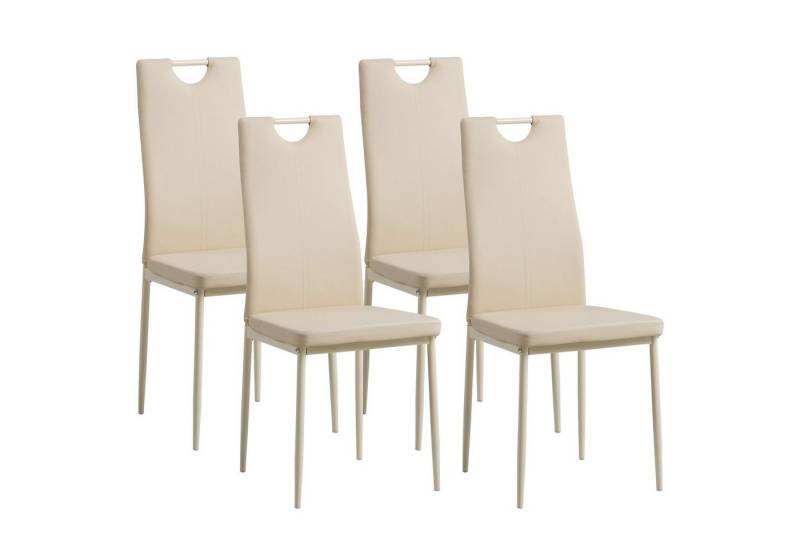 Albatros International Esszimmerstuhl Albatros Esszimmerestuhl Küchenstuhl SALERNO, Kunstleder Bezug (4er Set, Beige), edles Italienisches Design, Polsterstuhl, hohe Belastbarkeit, Modern von Albatros International