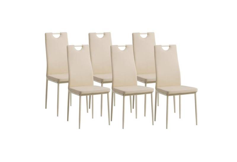 Albatros International Esszimmerstuhl Albatros Esszimmerestuhl Küchenstuhl SALERNO, Kunstleder Bezug (6er Set, Beige), edles Italienisches Design, Polsterstuhl, hohe Belastbarkeit, Modern von Albatros International