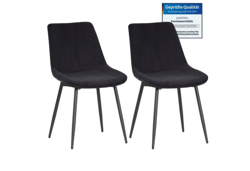 Albatros International Esszimmerstuhl BOSA Samtstuhl Beige – 2er-Set Esszimmerstühle im modernen Retro (Samt), & ergonomisch, DEKRA-geprüft, pflegeleichter Bezug von Albatros International
