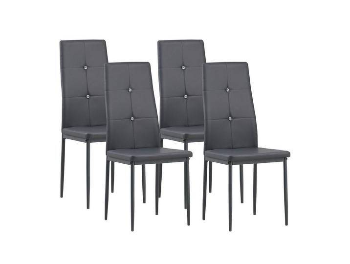 Albatros International Esszimmerstuhl Esszimmerstühle DIAMOND, 4er Set grau kunstleder bequem (4er Set, Grau), edles Italienisches Design, Polsterstuhl, hohe Belastbarkeit, Modern von Albatros-International