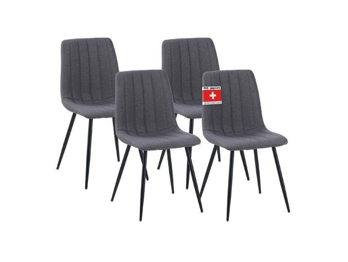 Albatros International Esszimmerstuhl Esszimmerstühle GARDA 4er Set anthrazit bequem Retro Look (4er Set, Anthrazit), Stilvolles Vintage Design, Eleganter Polsterstuhl am Esstisch, grau von Albatros-International