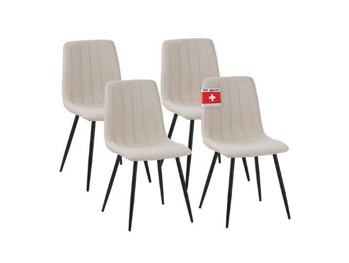 Albatros International Esszimmerstuhl Esszimmerstühle GARDA 4er Set beige Modern bequem Retro Look (4er Set, Beige), Stilvolles Vintage Design, Eleganter Polsterstuhl am Esstisch, beige von Albatros-International