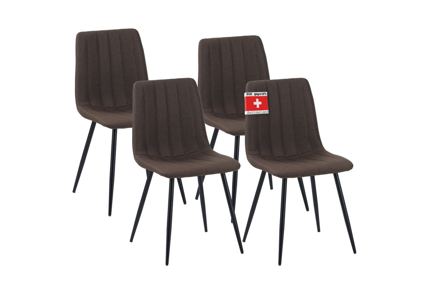 Albatros International Esszimmerstuhl Esszimmerstühle GARDA 4er Set braun Modern bequem Retro Look (4er Set, Braun), Stilvolles Vintage Design, Eleganter Polsterstuhl am Esstisch von Albatros International