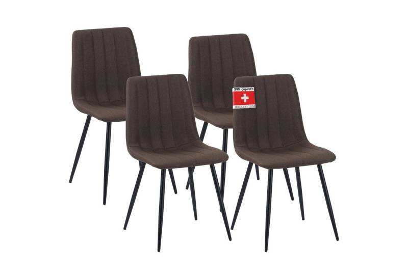 Albatros International Esszimmerstuhl Esszimmerstühle GARDA 4er Set braun Modern bequem Retro Look (4er Set, Braun), Stilvolles Vintage Design, Eleganter Polsterstuhl am Esstisch von Albatros International