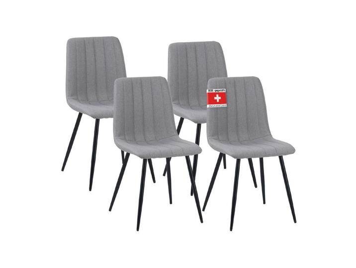 Albatros International Esszimmerstuhl Esszimmerstühle GARDA 4er Set grau Modern bequem Retro Look (4er Set, Grau), Stilvolles Vintage Design, Eleganter Polsterstuhl am Esstisch, grau von Albatros-International
