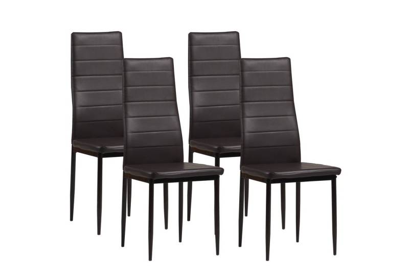 Albatros International Esszimmerstuhl Esszimmerstühle MILANO 4er Set braun Kunstleder Modern (4er Set, Braun), edles Italienisches Design, Polsterstuhl, hohe Belastbarkeit, Modern von Albatros International