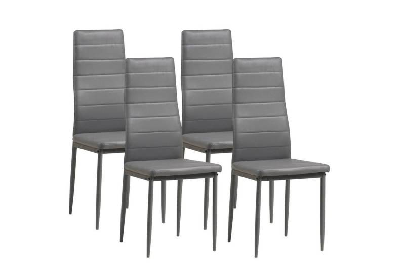 Albatros International Esszimmerstuhl Esszimmerstühle MILANO 4er Set grau Kunstleder Modern (4er Set, Grau), edles Italienisches Design, Polsterstuhl, hohe Belastbarkeit, Modern von Albatros International