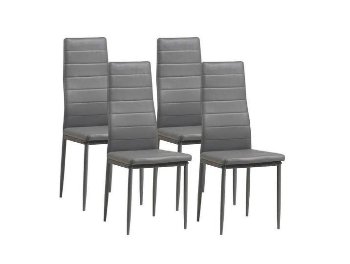 Albatros International Esszimmerstuhl Esszimmerstühle MILANO 4er Set grau Kunstleder Modern (4er Set, Grau), edles Italienisches Design, Polsterstuhl, hohe Belastbarkeit, Modern von Albatros-International