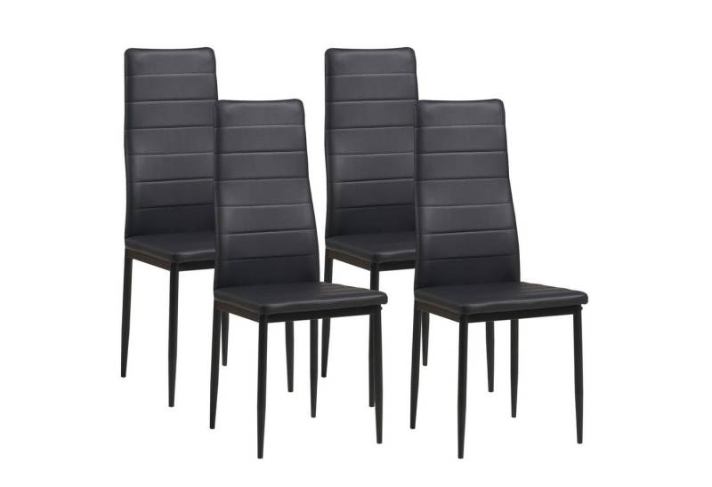 Albatros International Esszimmerstuhl Esszimmerstühle MILANO 4er Set schwarz Kunstleder Modern (4er Set, Schwarz), edles Italienisches Design, Polsterstuhl, hohe Belastbarkeit, Modern von Albatros International