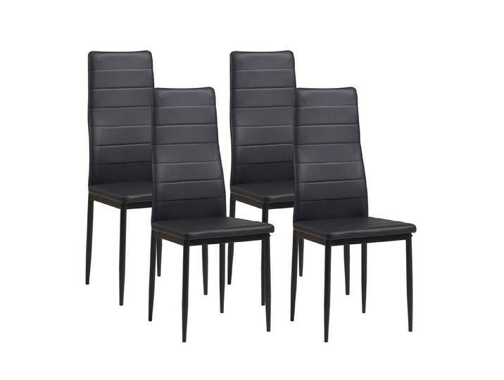 Albatros International Esszimmerstuhl Esszimmerstühle MILANO 4er Set schwarz Kunstleder Modern (4er Set, Schwarz), edles Italienisches Design, Polsterstuhl, hohe Belastbarkeit, Modern von Albatros-International