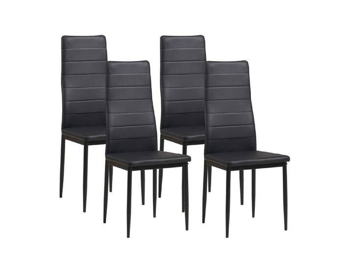 Albatros International Esszimmerstuhl Esszimmerstühle MILANO 4er Set schwarz Kunstleder Modern (4er Set, Schwarz), edles Italienisches Design, Polsterstuhl, hohe Belastbarkeit, Modern von Albatros-International