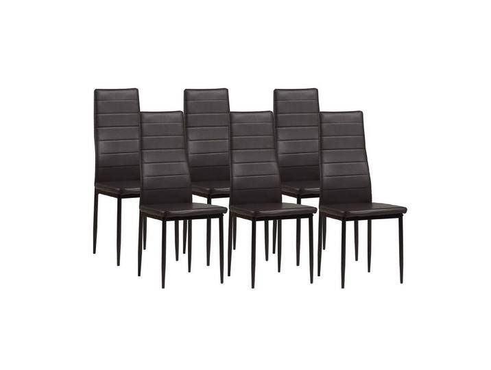 Albatros International Esszimmerstuhl Esszimmerstühle MILANO 6er Set braun Kunstleder Modern (6er Set, Braun), edles Italienisches Design, Polsterstuhl, hohe Belastbarkeit, Modern von Albatros-International