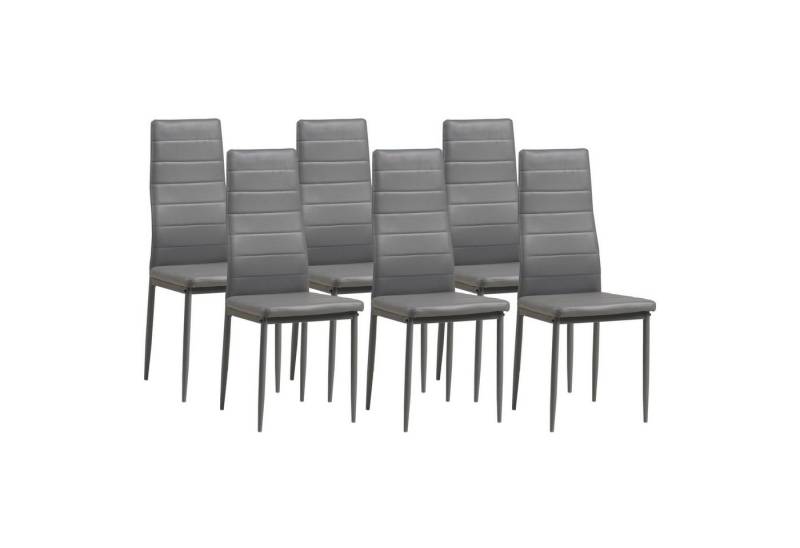 Albatros International Esszimmerstuhl Esszimmerstühle MILANO 6er Set grau Kunstleder Modern (6er Set, Grau), edles Italienisches Design, Polsterstuhl, hohe Belastbarkeit, Modern von Albatros International