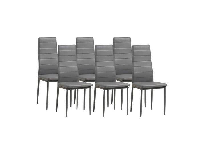 Albatros International Esszimmerstuhl Esszimmerstühle MILANO 6er Set grau Kunstleder Modern (6er Set, Grau), edles Italienisches Design, Polsterstuhl, hohe Belastbarkeit, Modern von Albatros-International