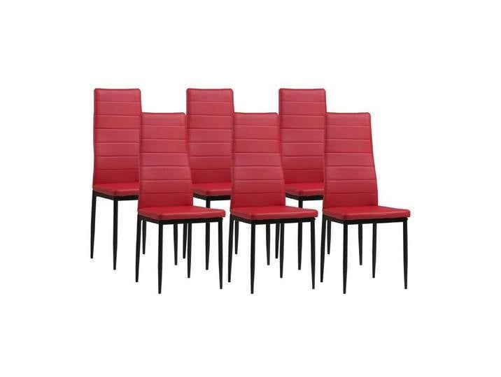 Albatros International Esszimmerstuhl Esszimmerstühle MILANO 6er Set rot Kunstleder Modernes Design (6er Set, Rot), edles Italienisches Design, Polsterstuhl, hohe Belastbarkeit, Modern von Albatros-International